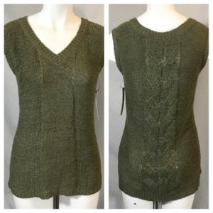 Cyrus green knit sleeveless top tunic NWT